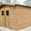 Abri De Jardin En Bois D’épicéa Traité Toit Bac Acier Thermabri – 9 M² -MON AMENAGEMENT JARDIN Soldes abri jardin bois traite thermabri 9 m 2