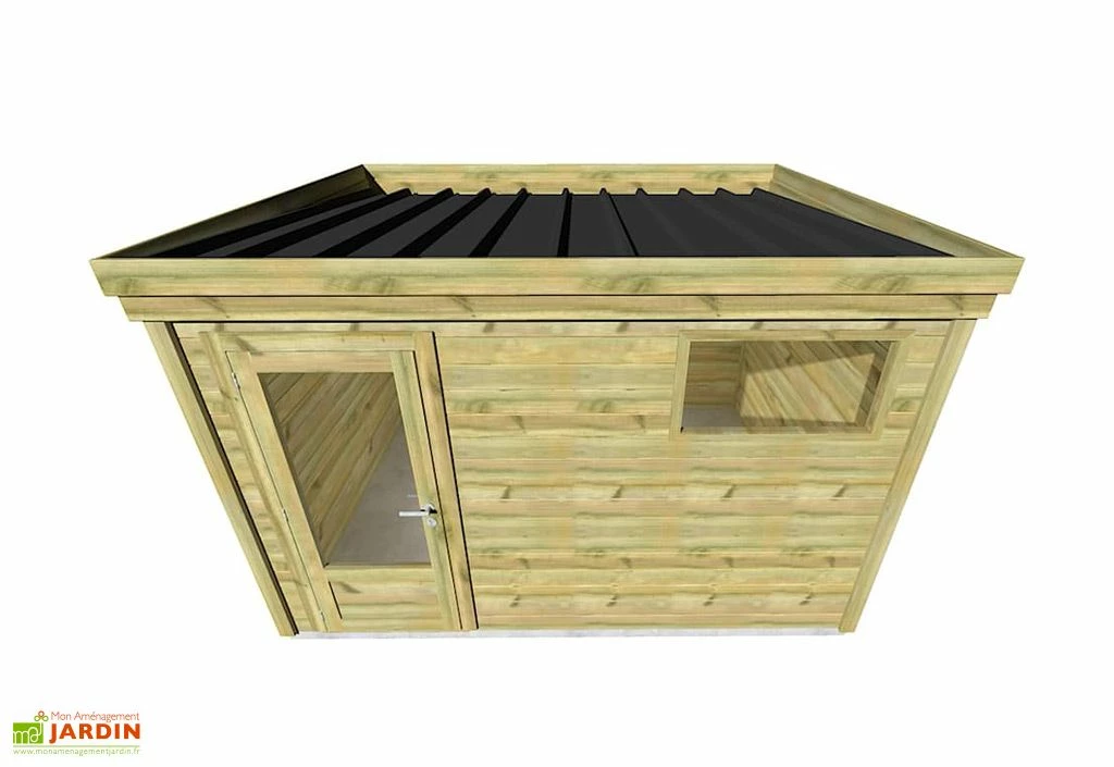 Abri De Jardin En Bois De Pin Traité Et Toiture Bac Acier – 8,3 M² 4 Abri De Jardin En Bois De Pin Traité Et Toiture Bac Acier – 8,3 M² – Image 2