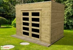 Solid Abri De Jardin En Bois Traité Capri 19 Mm – 6 M² Avec Toit Plat