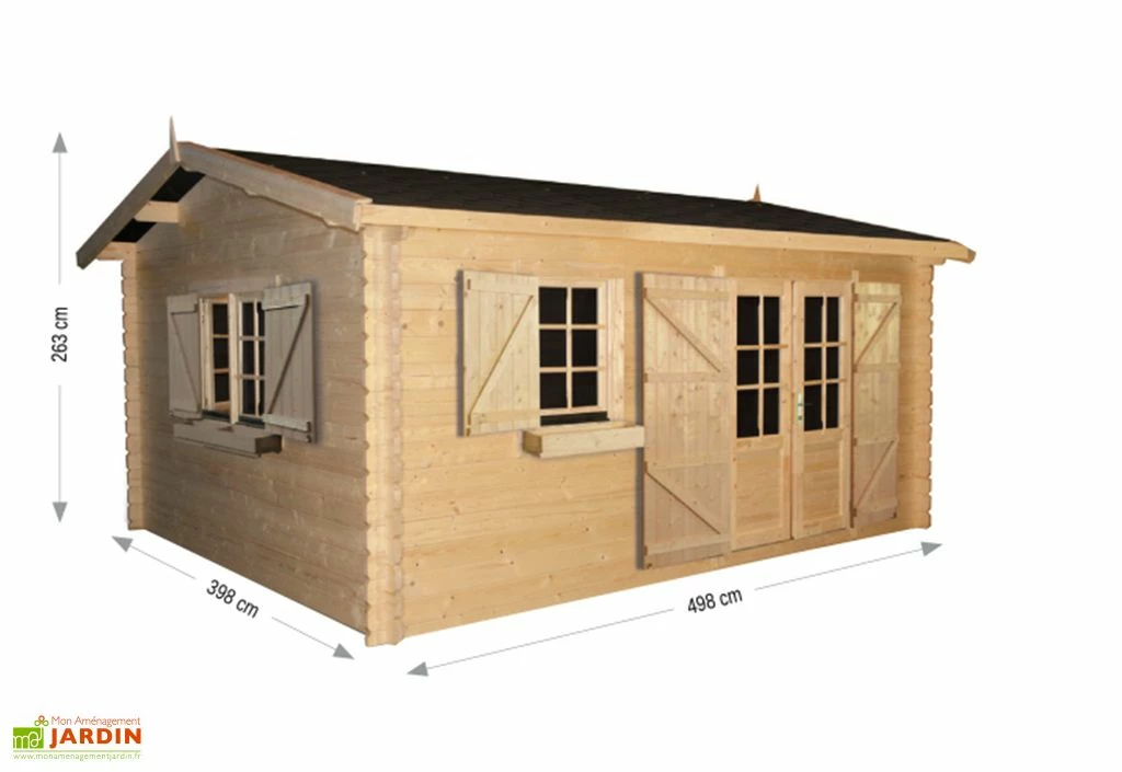 Abri De Jardin En Bois D'épicéa Brut 19,82 M² - Piscatoria 4 Abri De Jardin En Bois D'épicéa Brut 19,82 M² - Piscatoria – Image 2