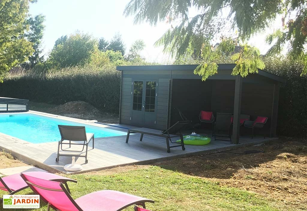 Abri De Jardin Composite Toit Plat + Auvent – Actual 6 X 3 M Gris Anthracite 6 Abri De Jardin Composite Toit Plat + Auvent – Actual 6 X 3 M Gris Anthracite – Image 4