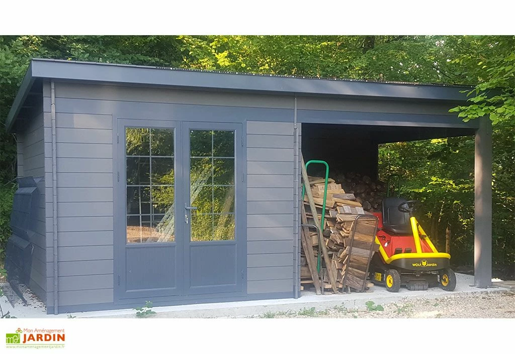 Abri De Jardin Composite Toit Plat + Auvent – Actual 6 X 3 M Gris Anthracite 5 Abri De Jardin Composite Toit Plat + Auvent – Actual 6 X 3 M Gris Anthracite – Image 3