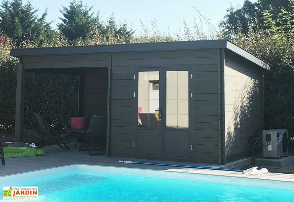 Abri De Jardin Composite Toit Plat + Auvent – Actual 6 X 3 M Gris Anthracite 4 Abri De Jardin Composite Toit Plat + Auvent – Actual 6 X 3 M Gris Anthracite – Image 2