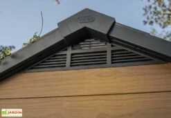Abri De Jardin Keter En Résine Aspect Bois 5 M² Woodium 757 -MON AMENAGEMENT JARDIN Soldes abri jardin keter resine imitation bois 20mm 5m2 plancher inclus
