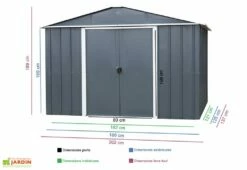 Abri De Jardin Acier Galvanisé Anthracite 137 X 202 Cm 2,77 M² 9 Abri De Jardin Acier Galvanisé Anthracite 137 X 202 Cm 2,77 M² -MON AMENAGEMENT JARDIN Soldes abri jardin metal acier galvanise trigano 65aeyz
