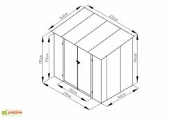 Abri De Jardin En Métal Monopente Look Bois Vieilli 3,17 M² -MON AMENAGEMENT JARDIN Soldes abri jardin metal aspect bois vieilli puit lumiere 149x213cm