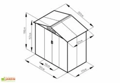 Abri De Jardin En Métal Look Bois Vieilli 2,43 M² -MON AMENAGEMENT JARDIN Soldes abri jardin metal cabane aspect bois vieilli 121x201cm 4