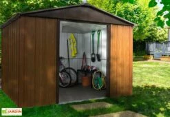 Abri De Jardin En Métal Galvanisé Imitation Bois 6,45 M² - 108WGY 5 Abri De Jardin En Métal Galvanisé Imitation Bois 6,45 M² - 108WGY -MON AMENAGEMENT JARDIN Soldes abri jardin metal imitation bois yardmaster 108wgy 1