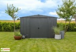 Abri De Jardin En Métal Gris Spacemaker Acier Galvanisé – 7 M² -MON AMENAGEMENT JARDIN Soldes abri jardin metal spacemaker gris acier galvanise 300cm 1