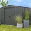 Abri De Jardin En Métal Gris Spacemaker Acier Galvanisé – 7 M² -MON AMENAGEMENT JARDIN Soldes abri jardin metal spacemaker gris acier galvanise 300cm