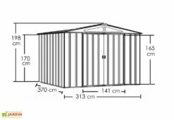 Abri De Jardin En Métal Gris Spacemaker Acier Galvanisé – 11 M² -MON AMENAGEMENT JARDIN Soldes abri jardin metal spacemaker gris acier galvanise 370cm 2