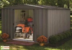 Abri De Jardin En Métal Gris Spacemaker Acier Galvanisé – 11 M² -MON AMENAGEMENT JARDIN Soldes abri jardin metal spacemaker gris acier galvanise 370cm 5