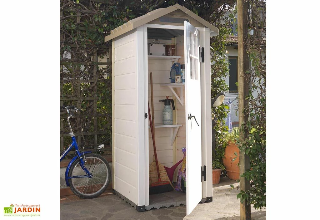 Abri De Jardin Mural En PVC Evo 80 Beige (82x82cm) 4 Abri De Jardin Mural En PVC Evo 80 Beige (82x82cm) – Image 2