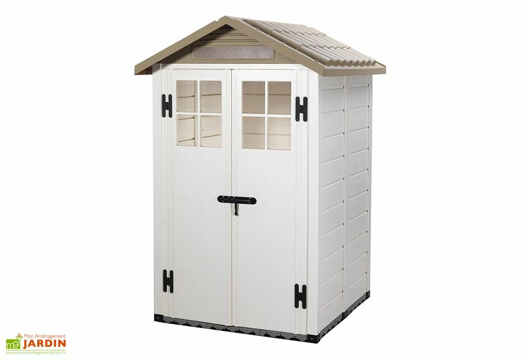 Abri De Jardin En PVC Evo 120 Beige (122x122cm) 4 Abri De Jardin En PVC Evo 120 Beige (122x122cm) – Image 2