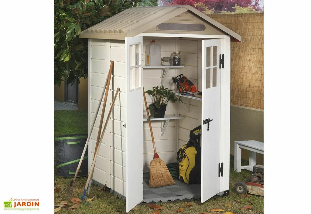 Abri De Jardin En PVC Evo 120 Beige (122x122cm) 3 Abri De Jardin En PVC Evo 120 Beige (122x122cm)