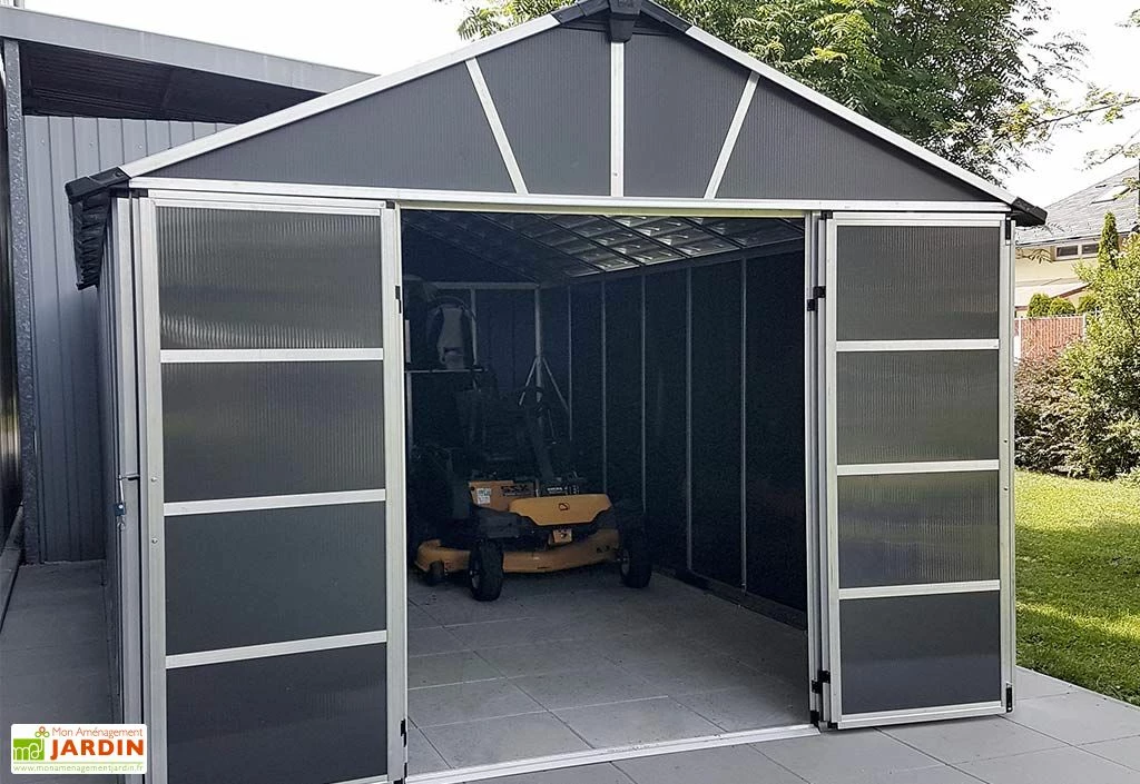 Abri De Jardin En Polycarbonate Et Aluminium Yukon 15 M² - Gris 7 Abri De Jardin En Polycarbonate Et Aluminium Yukon 15 M² - Gris – Image 5