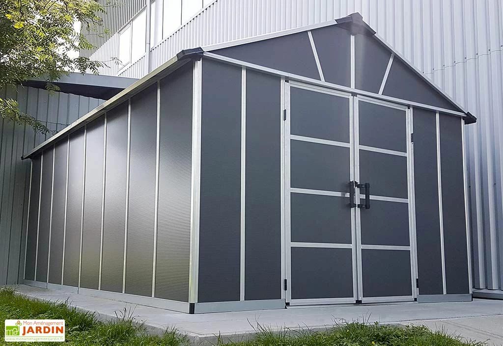 Abri De Jardin En Polycarbonate Et Aluminium Yukon 15 M² - Gris 6 Abri De Jardin En Polycarbonate Et Aluminium Yukon 15 M² - Gris – Image 4