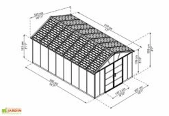 Abri De Jardin En Polycarbonate Et Aluminium Yukon 15 M² - Gris 10 Abri De Jardin En Polycarbonate Et Aluminium Yukon 15 M² - Gris -MON AMENAGEMENT JARDIN Soldes abri jardin polycarbonate gris yukon palram 17m2 519x332cm 3