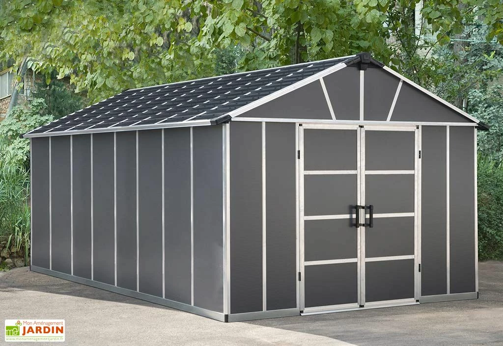 Abri De Jardin En Polycarbonate Et Aluminium Yukon 15 M² - Gris 4 Abri De Jardin En Polycarbonate Et Aluminium Yukon 15 M² - Gris – Image 2