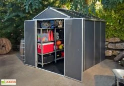 Abri De Jardin En Aluminium Et Polycarbonate 175 Cm – Rubicon Anthracite -MON AMENAGEMENT JARDIN Soldes abri jardin polycarbonate rubicon 6x10 1