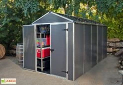 Abri De Jardin En Aluminium Et Polycarbonate 175 Cm – Rubicon Anthracite -MON AMENAGEMENT JARDIN Soldes abri jardin polycarbonate rubicon 6x12 1