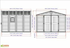 Abri De Jardin En PVC Duramax Beige 10 M² – Woodstyle Premium 10 X 10 -MON AMENAGEMENT JARDIN Soldes abri jardin pvc duramax woodstyle premium 10x10 10m2 11