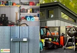 Keter Abri De Jardin PVC Brossium 97 Avec Toit En Monopente -MON AMENAGEMENT JARDIN Soldes abri jardin rangement resine brossium monopente 97 6m2 anti uv ventilation double porte 3