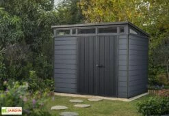Abri De Jardin En Résine Keter 6 M² Monopente Anthracite – Cortina 97