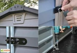 Abri De Jardin Polycarbonate Skylight Palram Gris (1,53x1,85) 2,83 M² -MON AMENAGEMENT JARDIN Soldes abri jardin resine palram gris details