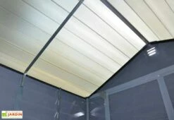 Abri De Jardin Polycarbonate Skylight Palram Gris (1,53x1,85) 2,83 M² -MON AMENAGEMENT JARDIN Soldes abri jardin resine palram gris panneau toit