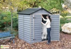 Abri De Jardin Polycarbonate Skylight Palram Gris (1,53x1,85) 2,83 M² -MON AMENAGEMENT JARDIN Soldes abri jardin resine palram ouvert 6x5 1