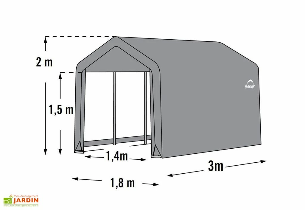 Abri De Jardin Souple En Acier Et Polyéthylène 5 M² 6 Abri De Jardin Souple En Acier Et Polyéthylène 5 M² – Image 4