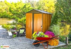 Abri De Jardin En Acier Galvanisé Imitation Bois Woodlake – 1,84 M²
