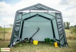 Abri De Jardin En Toile Renforcée Avec Porte Amovible - 305 X 305 Cm -MON AMENAGEMENT JARDIN Soldes abri jardin toile polyethylene structure acier epoxy 305x305x244cm etanche porte amovible 1