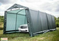 Abri De Jardin En Toile Renforcée Avec Porte Amovible - 305 X 610 Cm -MON AMENAGEMENT JARDIN Soldes abri jardin toile polyethylene structure acier epoxy 305x610x244cm grande porte bache impermeable indechirable 1