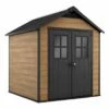 Abri De Jardin Keter En Résine Aspect Bois 5 M² Woodium 757 -MON AMENAGEMENT JARDIN Soldes abri jardin woodium 757 pvc 5m2 aspect bois etanche anti uv 228x223 5x252cm