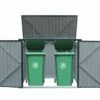 Cache-Poubelle Double En Acier 100 X 172 X 131 Cm -MON AMENAGEMENT JARDIN Soldes abri poubelle double acier anthracite