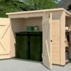 Abri Pour Vélos Ou Poubelles En Bois D’épicéa + Placard 95 X 215 Cm -MON AMENAGEMENT JARDIN Soldes abri poubelles bois placard weka