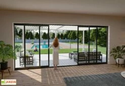 Pergola Bioclimatique Ombréa En Aluminium 4 X 6 M Adossée - Blanche -MON AMENAGEMENT JARDIN Soldes ambiance pergola bioclimatique adossee 4x6 aluminium blanc ombrea 15 729445