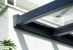 Pergola Aluminium Gris Et Polycarbonate - Stockholm | Palram – Canopia -MON AMENAGEMENT JARDIN Soldes ancrage mural pergola stockholm canopia palram