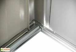 Abri De Jardin En Acier Galvanisé Imitation Bois Woodlake - 2,93 M² 10 Abri De Jardin En Acier Galvanisé Imitation Bois Woodlake - 2,93 M² -MON AMENAGEMENT JARDIN Soldes angle interieur cabanon jardin metal