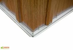 Abri De Jardin En Acier Galvanisé Imitation Bois Woodlake – 11,5 M² -MON AMENAGEMENT JARDIN Soldes angle structure abri metal effet bois