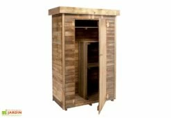 Armoire De Jardin En Bois L.131 X P.69 X H.200 Cm Ep.15 Mm - Theo -MON AMENAGEMENT JARDIN Soldes armoire forest style theo 1