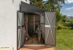 Armoire De Jardin En Acier Galvanisé 124 X 203 Cm -MON AMENAGEMENT JARDIN Soldes armoire jardin adossee metal anthracite