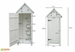 Armoire De Jardin En Bois FSC 10 Mm Blanc 179 Cm -MON AMENAGEMENT JARDIN Soldes armoire jardin bois blanc dimensions