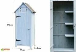 Armoire De Jardin En Bois FSC 10 Mm Bleu 179 Cm 11 Armoire De Jardin En Bois FSC 10 Mm Bleu 179 Cm -MON AMENAGEMENT JARDIN Soldes armoire jardin bois cabane etageres 10mm 180cm 3