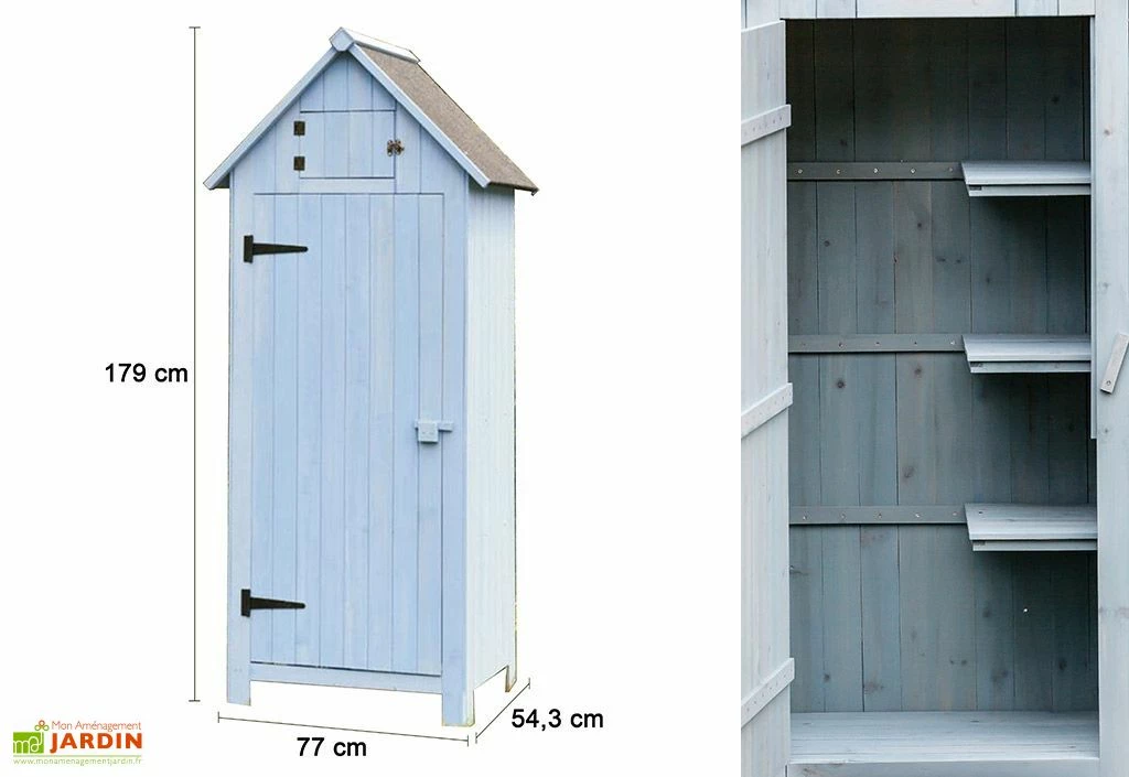 Armoire De Jardin En Bois FSC 10 Mm Bleu 179 Cm 7 Armoire De Jardin En Bois FSC 10 Mm Bleu 179 Cm – Image 5