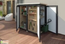 Armoire De Jardin En Bois D’épicéa 1,2 M² -MON AMENAGEMENT JARDIN Soldes armoire jardin bois epicea weka anthracite