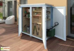Armoire De Jardin En Bois D’épicéa 1,2 M² -MON AMENAGEMENT JARDIN Soldes armoire jardin bois epicea weka gris