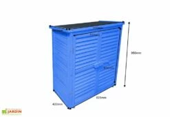Armoire De Jardin En Bois Lasuré Bleu 87 X 46,5 X 95 Cm -MON AMENAGEMENT JARDIN Soldes armoire jardin bois lasure bleu 87 x 46 5 x 95 cm 1